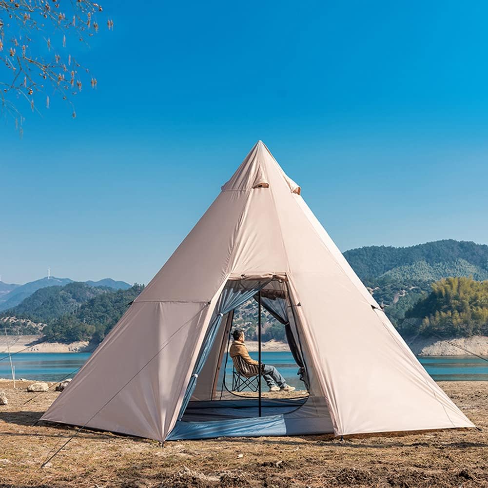 Tienda de campaña Tipi india al aire libre ultraligera Tienda de campaña pirámide familiar para mochileros, camping, senderismo, bushcraft, viajes,