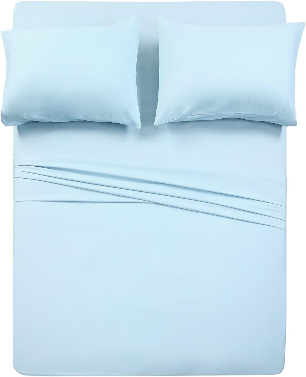 Juego de sábanas de 4 piezas tamaño individual XL, sábanas y fundas de almohada de lujo de 1800 hilos, 1 sábana encimera, 1 sábana bajera y 2 fundas