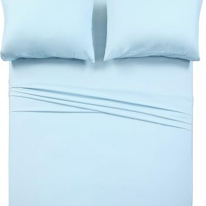 Juego de sábanas de 4 piezas tamaño individual XL, sábanas y fundas de almohada de lujo de 1800 hilos, 1 sábana encimera, 1 sábana bajera y 2 fundas Juego de sábanas de 4 piezas tamaño individual XL, sábanas y fundas de almohada de lujo de 1800 hilos, 1 sábana encimera, 1 sábana bajera y 2 fundas