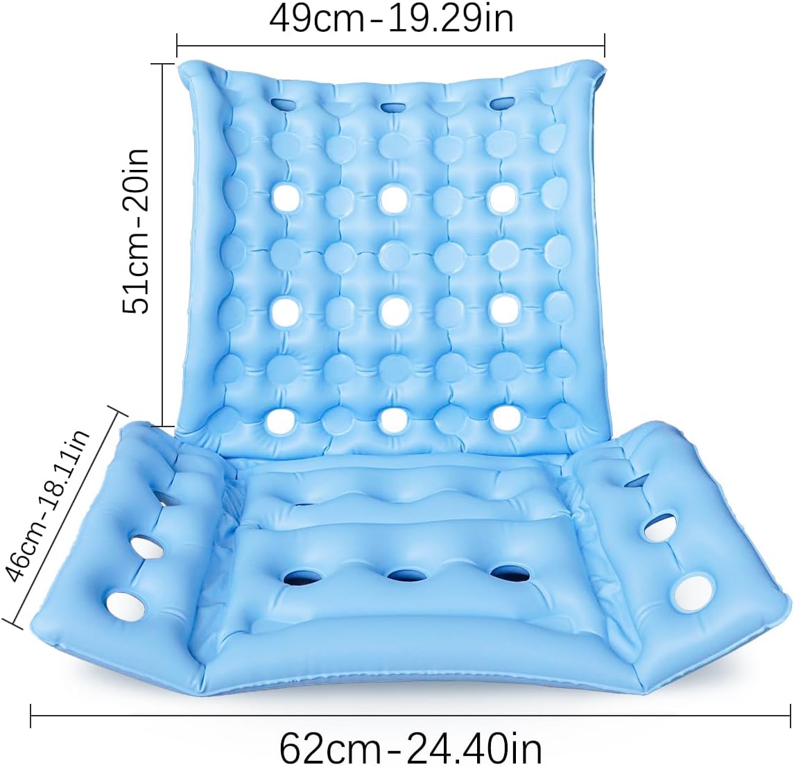 Cojín de asiento inflable, cojín portátil para asiento de viaje, cojín para silla de ruedas, respaldo transpirable, cojín de aire para úlceras por