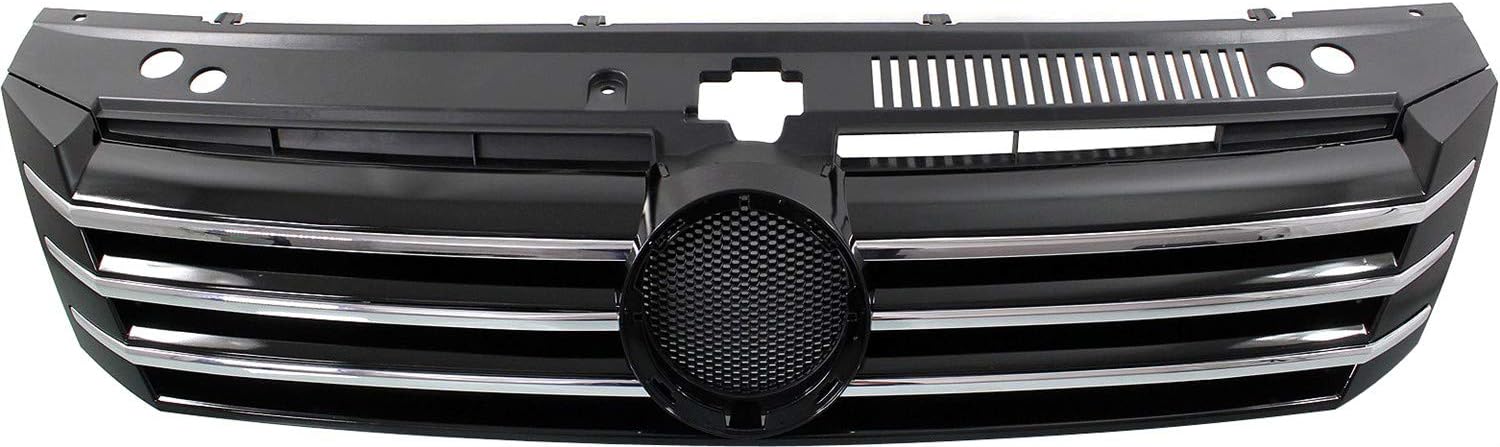 Evan Fischer Conjunto de rejilla compatible con Volkswagen Passat 2012-2015 pintado negro carcasa e inserto