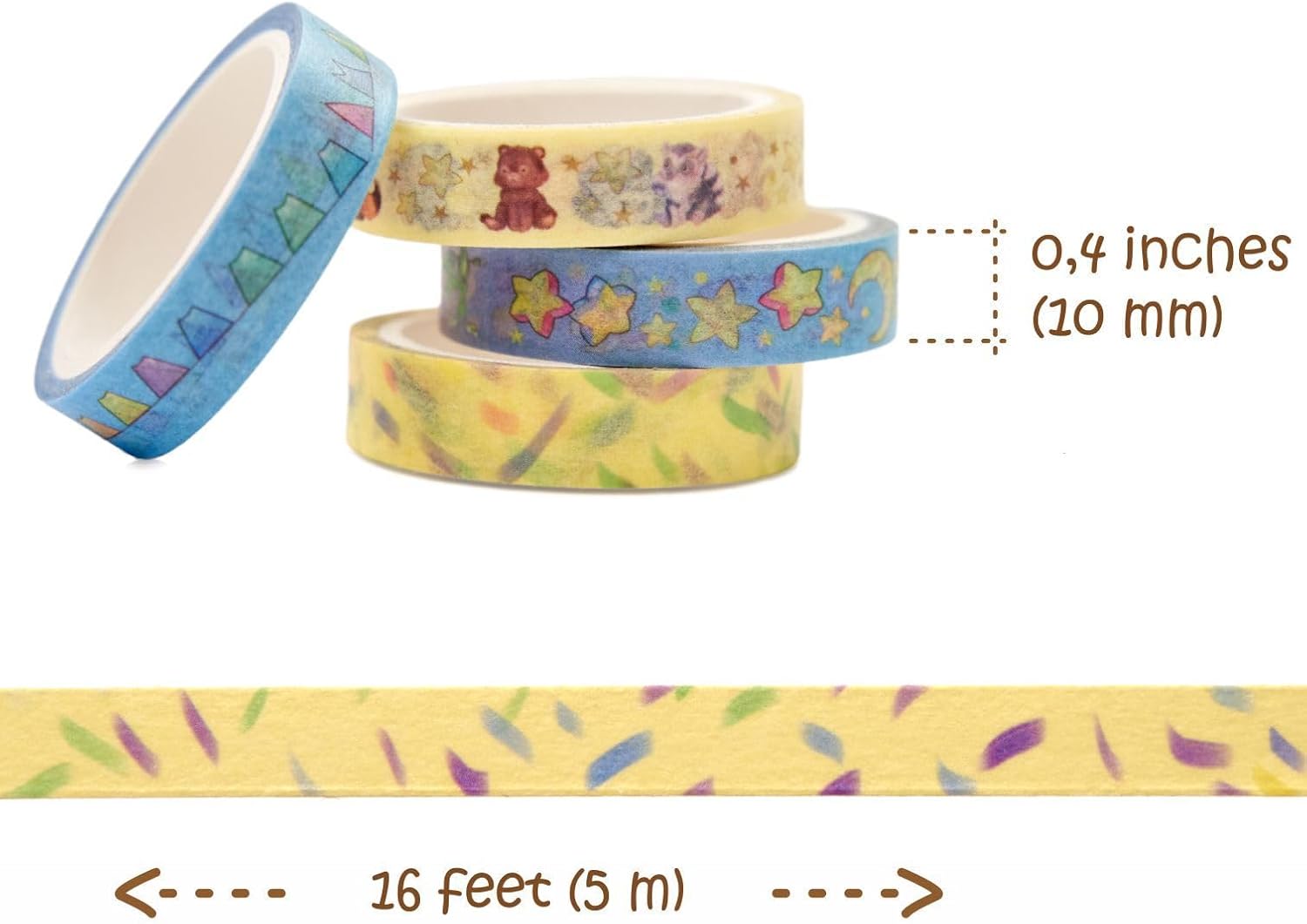 Lindo juego de cintas washi  Cinta decorativa  Cinta Washi Pastel para álbumes de recortes  Cinta estética para fotos  África y tema del cuarto del