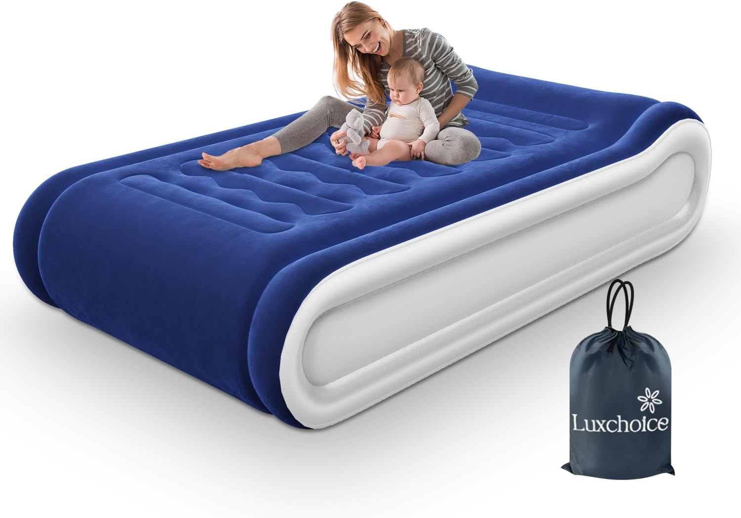 Colchón inflable individual con bomba incorporada, colchón inflable tamaño individual con almohada incorporada, inflado rápido en 3 minutos, cama de