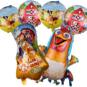 6 globos de película de aluminio de granja de animales de granja, suministros de fiesta adecuados para la granja de zenon decoración de fiesta de 6 globos de película de aluminio de granja de animales de granja, suministros de fiesta adecuados para la granja de zenon decoración de fiesta de