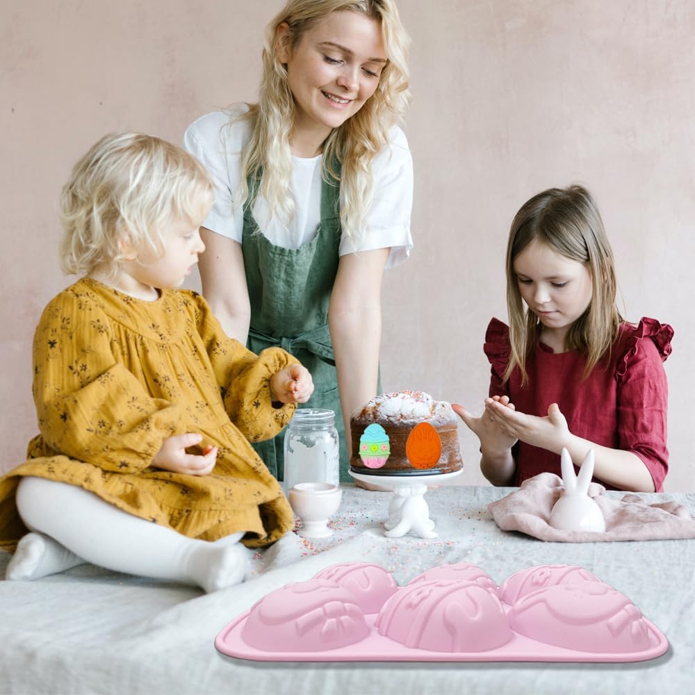 Molde de silicona con forma de huevo de Pascua, 2 moldes de silicona para chocolate, dulces, magdalenas, magdalenas, gelatina, jabón, bomba de baño,