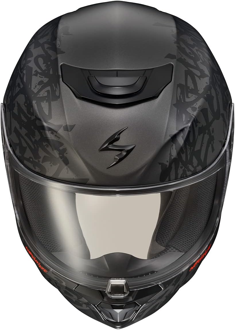 ScorpionEXO – Casco integral R420 de motocicleta, policarbonato, urbano, bolsillos para altavoces con Bluetooth, certificación DOT y Snell, adulto