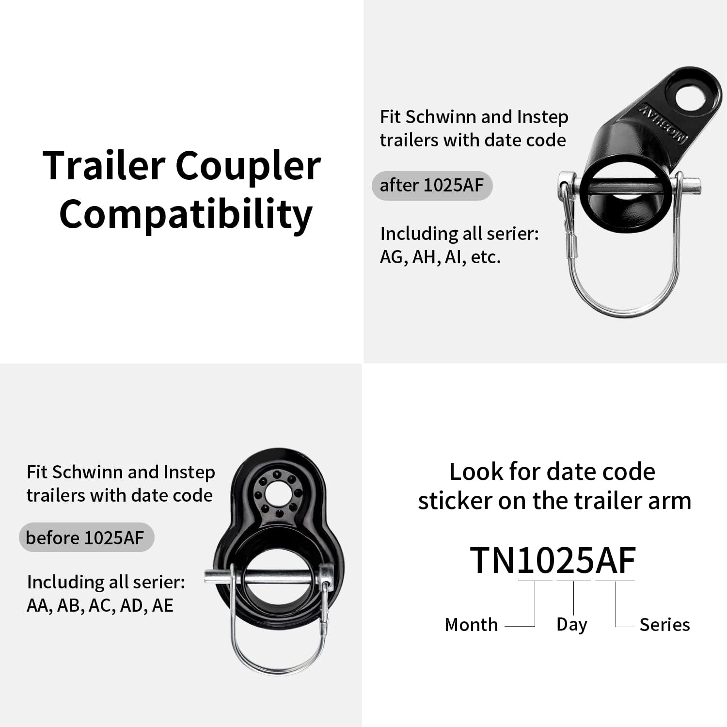 MOSHAY Acoplador de remolque de bicicleta mejorado Codo en ángulo para empeine y remolques de bicicleta Schwinn
