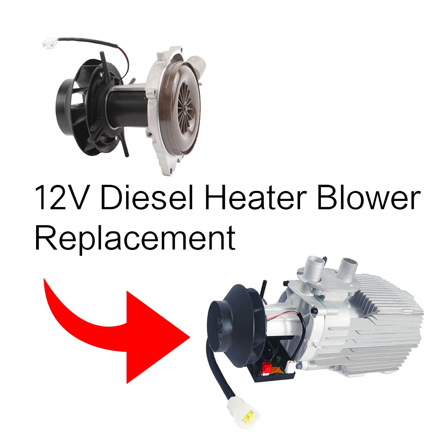 Motor de ventilador de calentador diesel Motor de ventilador de aire de combustión de 12 V Reemplazo para 5KW 8KW Asamblea de calentador de aire de