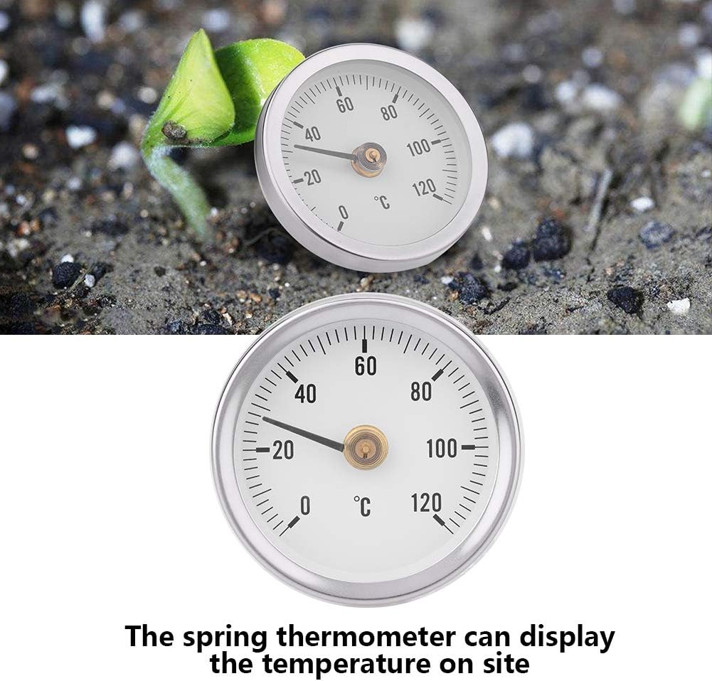 Termómetro para interiores y exteriores, termómetro de pared grande, temperatura bimetálica IP55 0-120 para patio, piscina, cocina, jardín, pared y