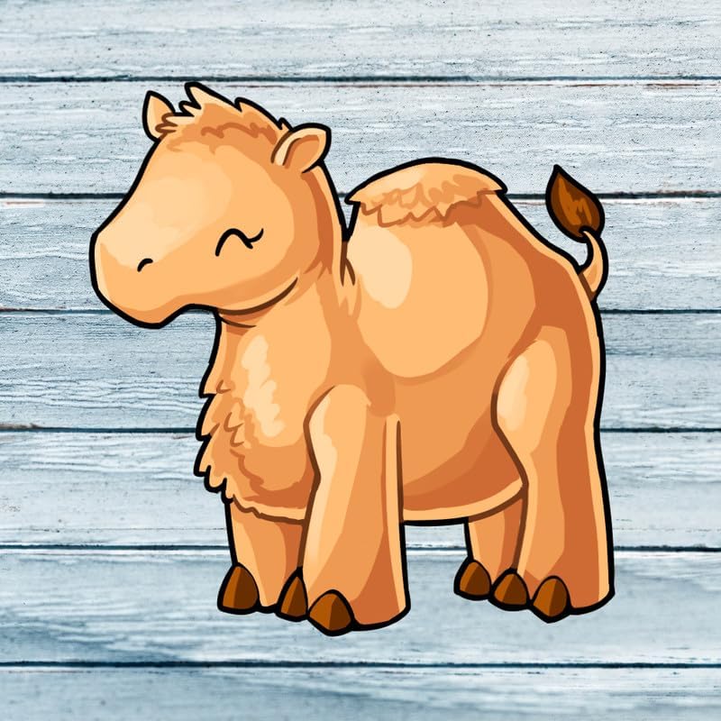 Camel Wall Vinyl Decals Stickers Peel and Stick – Kawaii Funny Cartoon Desert Silhouette Watercolor Colorful – Car Window Truck Laptop Tumbler –