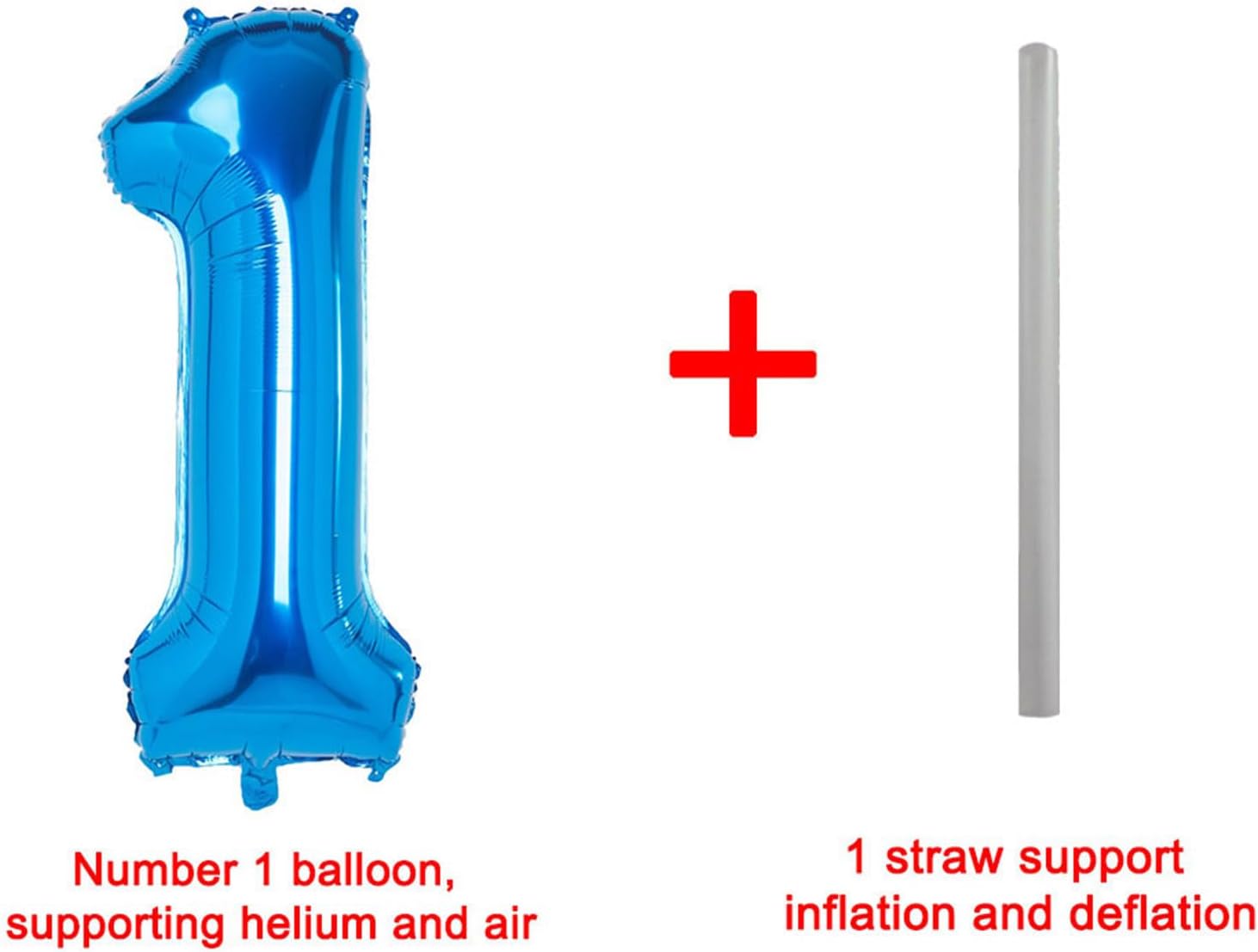 Globos azules del número 1, globos de Mylar de 40 pulgadas para celebraciones de fiestas y decoraciones de vacaciones