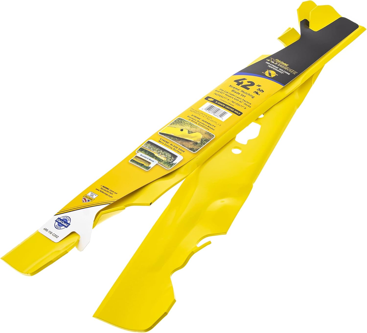CUB CADET 490-110-C202 Xtreme Juego de cuchillas para mulching de 42″ cubiertas Enduro XT1-LT42 XT2-LT42 Tractores