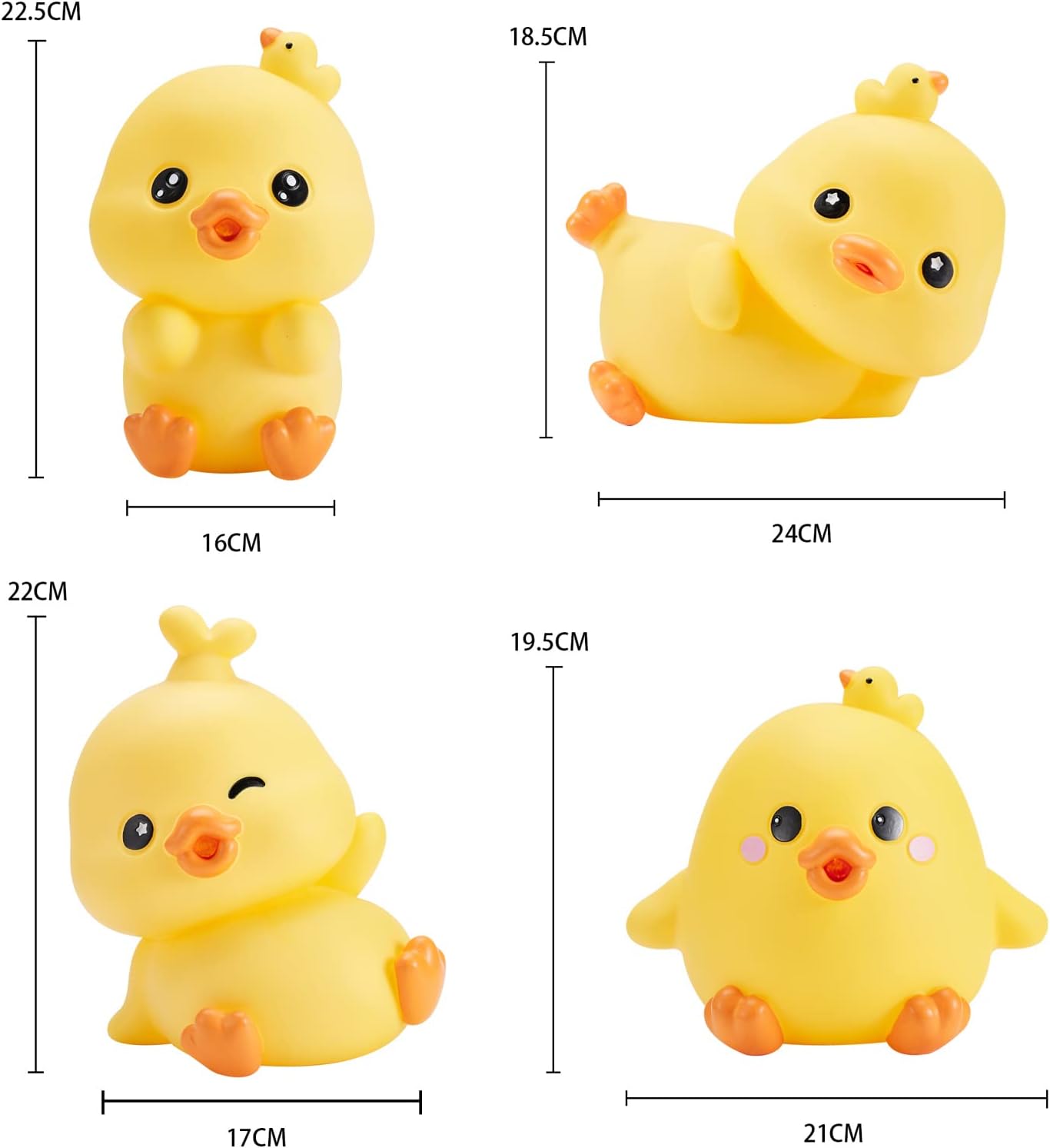 Banco de dinero de pato amarillo, diseño de pato inastillable, gran capacidad para niños, regalos de cumpleaños (amarillo, 8.7 x 6.7 in)