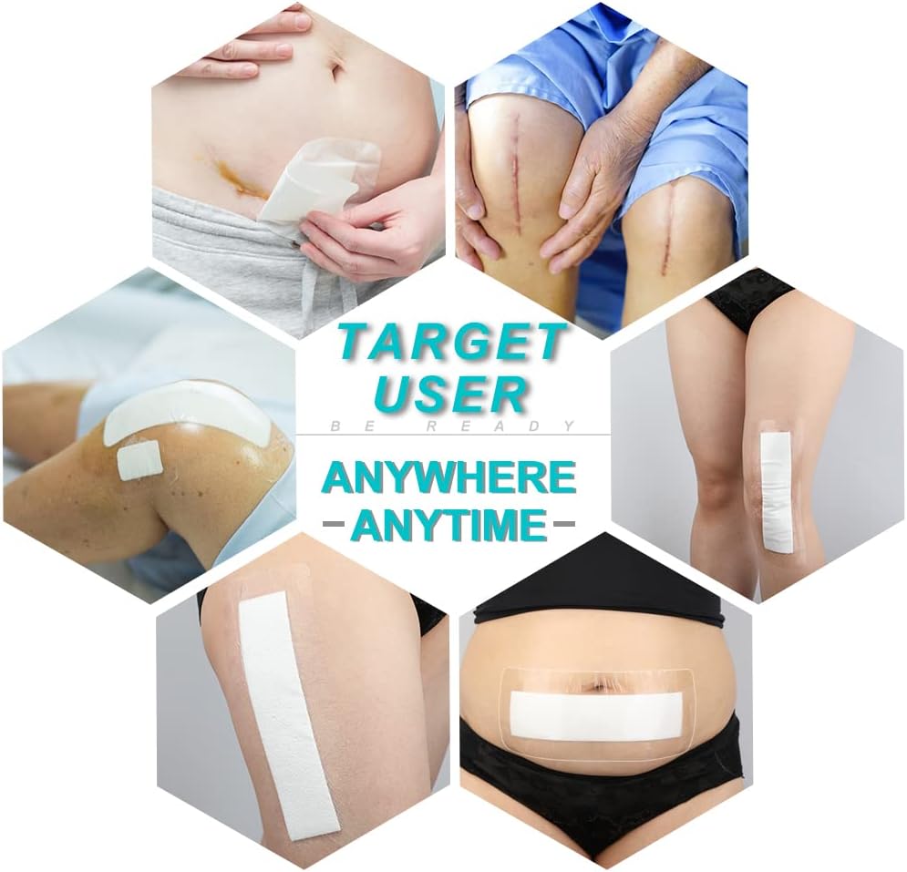 14 protectores impermeables para heridas de ducha de sección C, 4 x 12 pulgadas, abdominoplastia, incisión, vendaje abdominal, histerectomía,