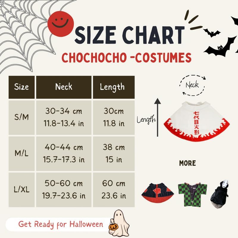 ChoChoCho Disfraz de anime para perros y gatos, disfraz de capa ninja, ideal para Halloween, eventos de cosplay, adecuado para cachorros, mascotas