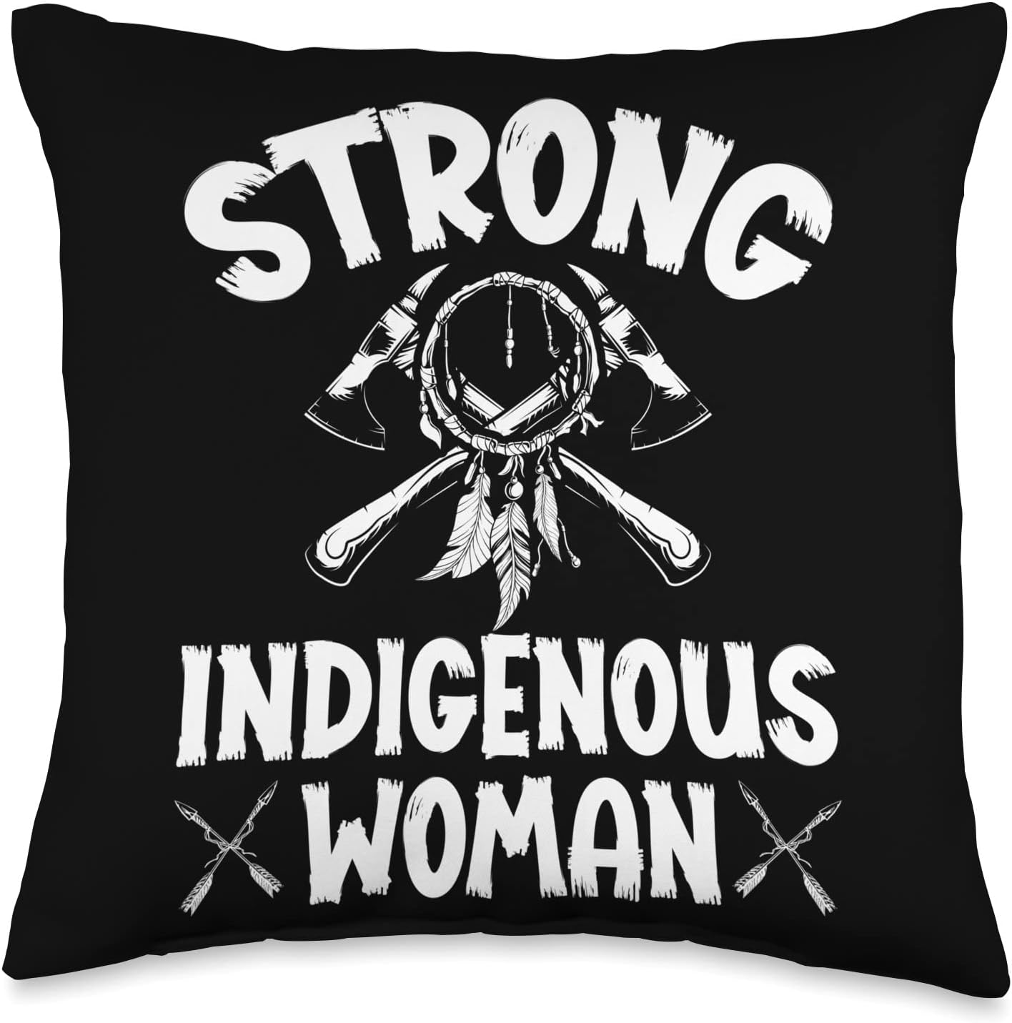 Pride Nativ American Indigenous Fearless Strong Indigenous Woman Native American Throw Pillow, 16×16, Multicolor