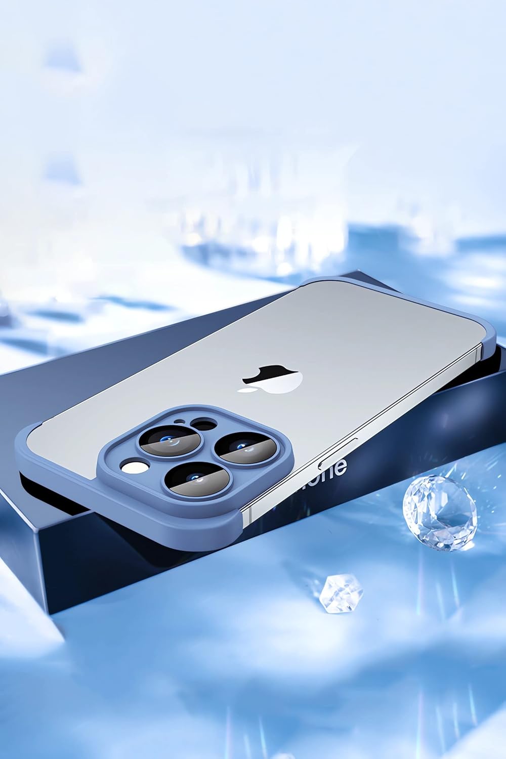 Funda sin marco para iPhone 15 Pro con protector de lente de cámara, funda delgada y suave de TPU a prueba de golpes, carcasa minimalista pero