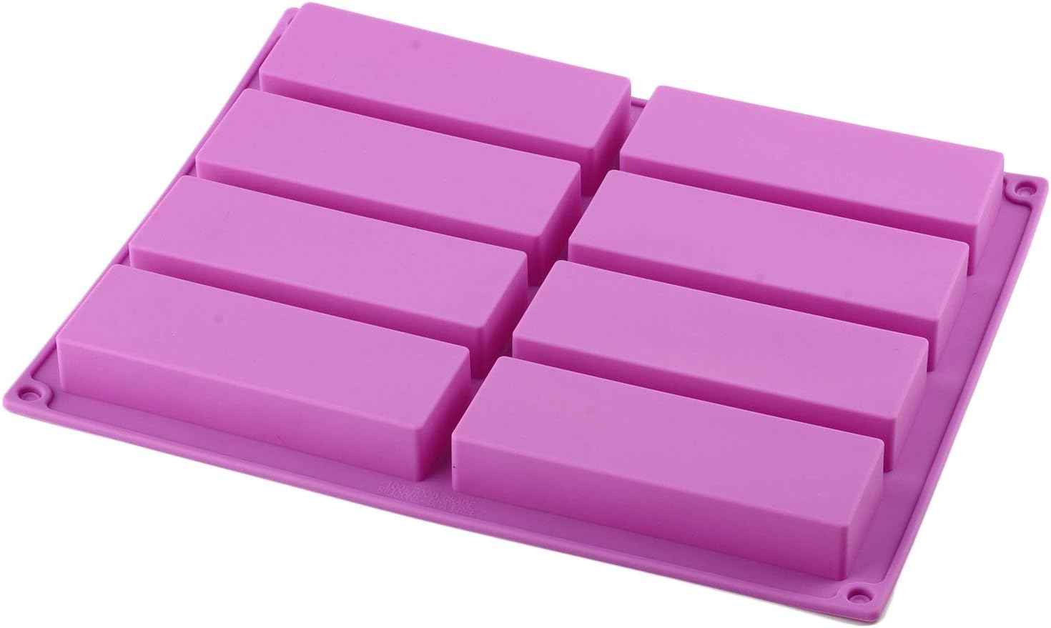 Mujiang Moldes de silicona para barra de granola rectangular de 8 cavidades, moldes de barra de cereales para nutrición, juego de 2