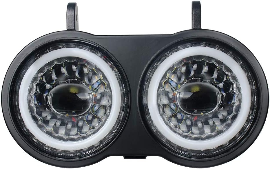 KUQIQI Buell XB – Proyector de faros delanteros LED para motocicleta, luces duales con halo blanco DRL, apto para Buell xb Modelo 2003 2004 2005