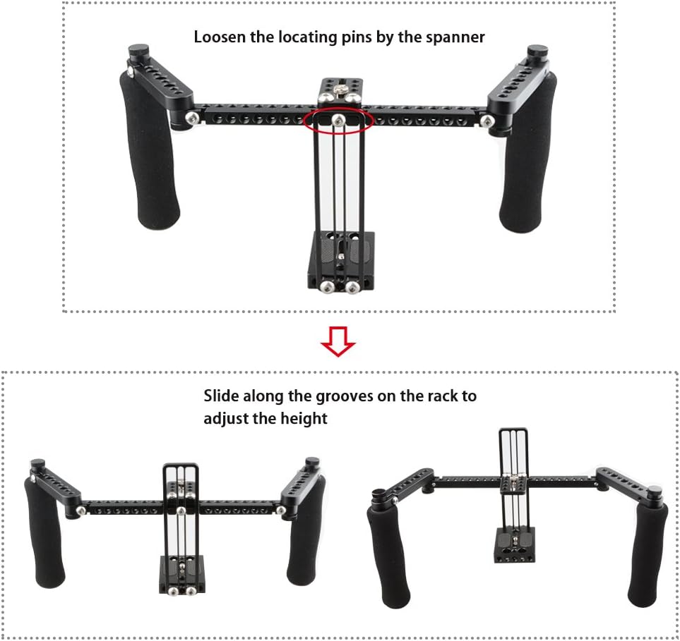 CAMVATE Jaula para monitor con asas ajustables para monitores LCD de 5 pulgadas y 7 pulgadas – 1871