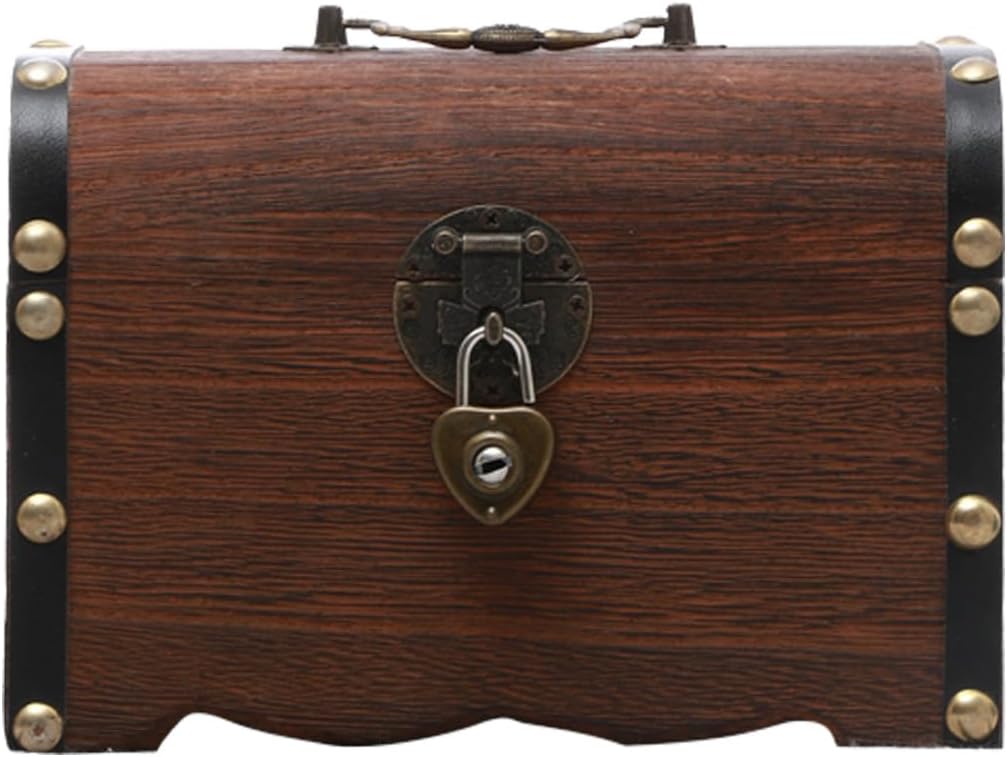 Alcancía de madera, banco de ahorro de dinero, caja de dinero segura con cerradura tallada de madera, caja de madera creativa vintage, caja de