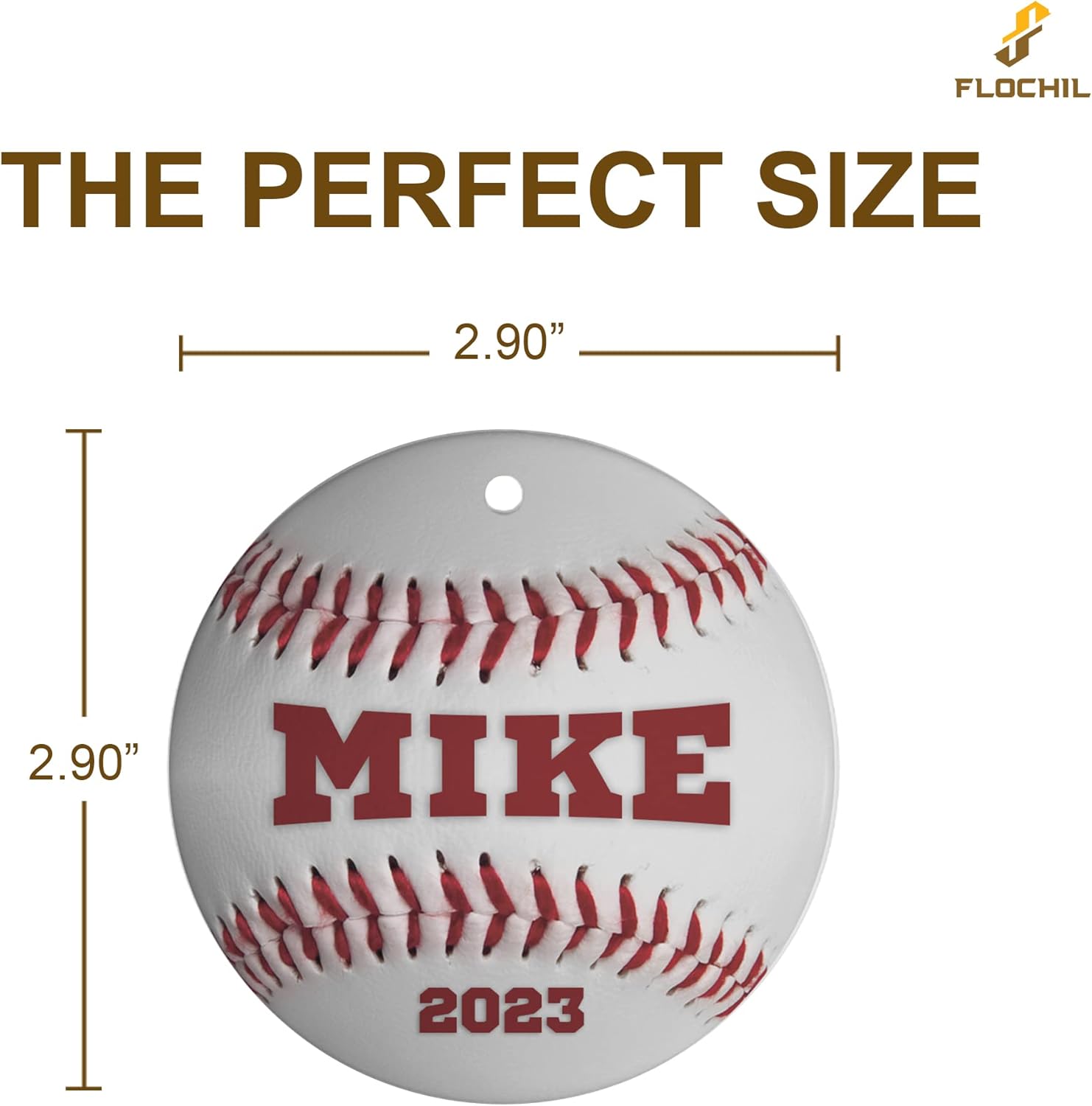 Adornos de béisbol personalizados para árbol de Navidad, adornos de béisbol con foto con nombre personalizado para niños y niñas, regalos para