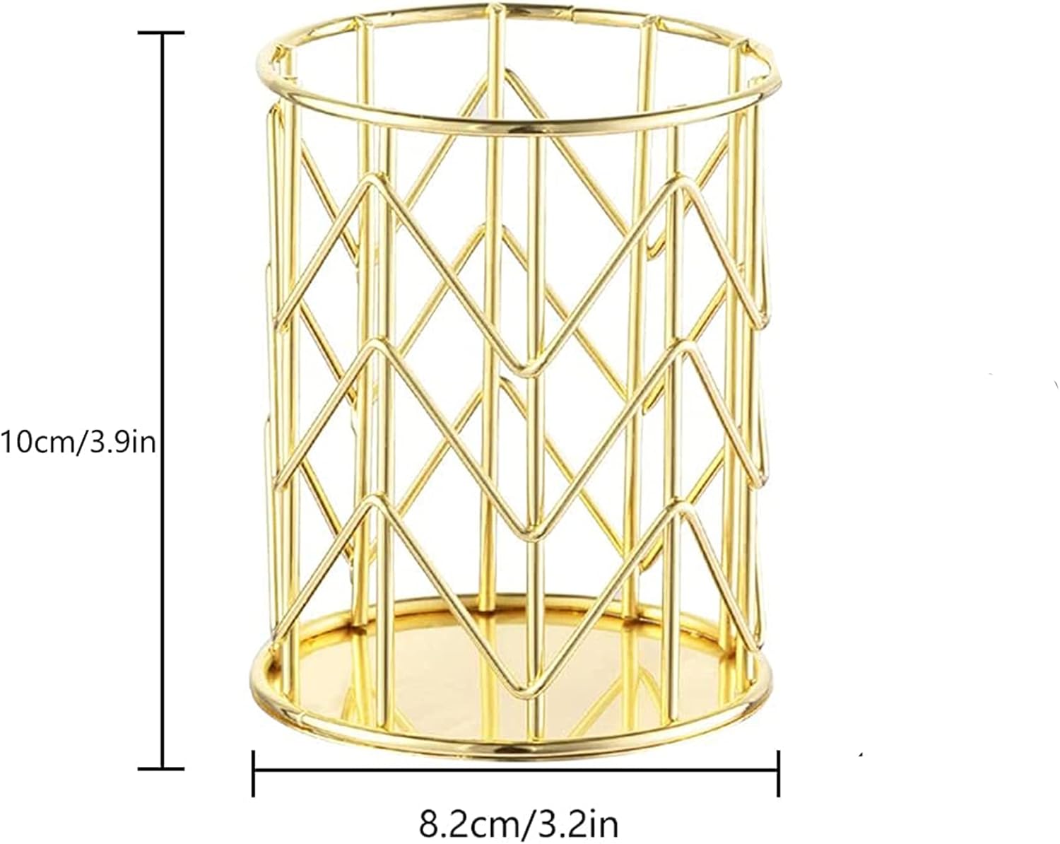 Soporte para lápices de malla metálica de alambre dorado para brochas de maquillaje, organizador de bolígrafos, accesorios para escritorio, oficina,