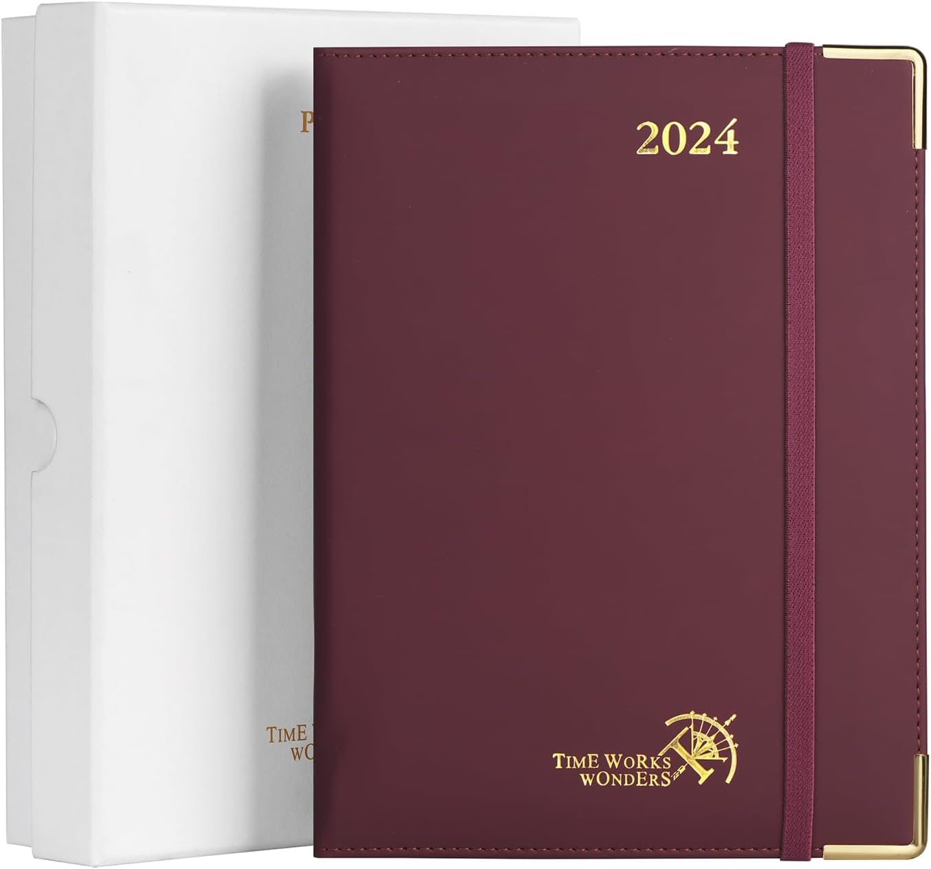 POPRUN Agenda semanal 2024 (6.5 x 8.5 pulgadas), calendario vertical diario, semanal y mensual con pestañas mensuales y ranuras horarias, tapa dura