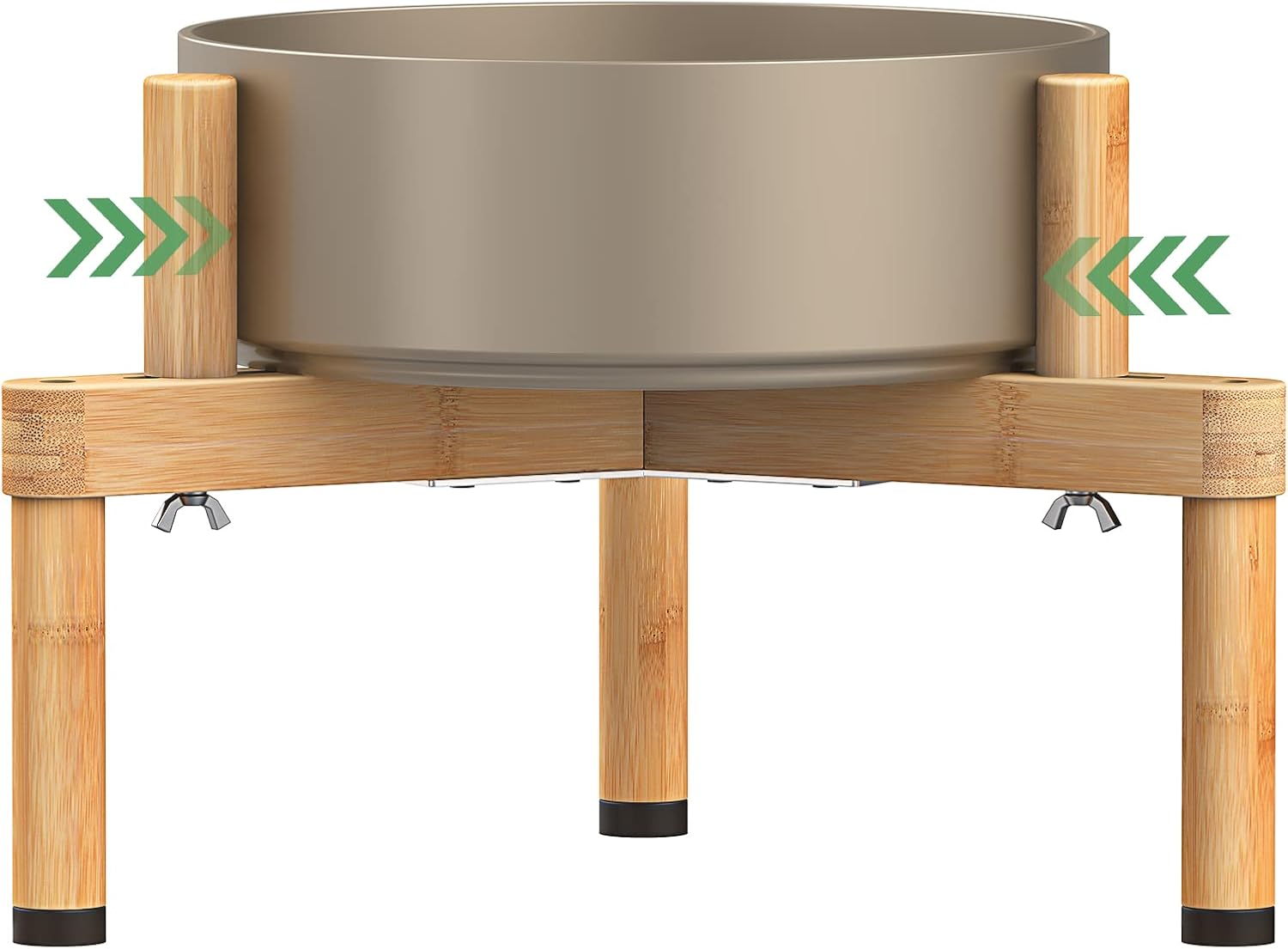 Vantic Soporte para cuenco para perros, soporte elevado ajustable para alimentos para perros de 6.5 a 11 pulgadas de ancho, soporte elevado de bambú