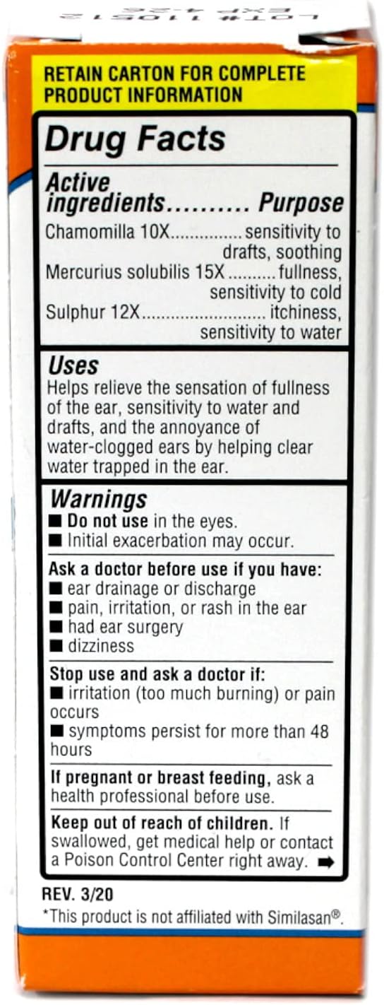 Quality Choice Remedio homeopático Gotas para aliviar el dolor de oído 0.4 onzas líquidas (2)