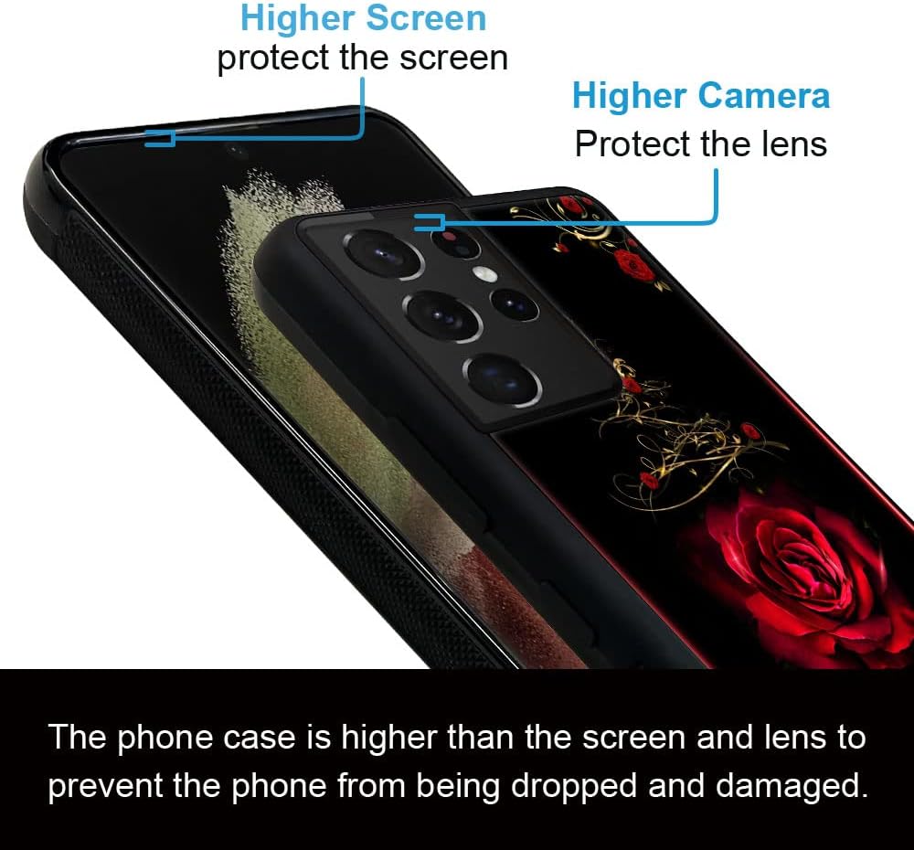ZHEGAILIAN Funda compatible con Samsung Galaxy S21 Ultra, Spiritual Rose Galaxy S21 Ultra para niñas, absorción de impactos Funda protectora de TPU