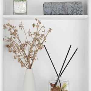 JQK Niche de ducha sin necesidad de azulejos, estante de baño blanco mate de 18 x 14 pulgadas, 2 capas, organizador de ducha empotrado de acero JQK Niche de ducha sin necesidad de azulejos, estante de baño blanco mate de 18 x 14 pulgadas, 2 capas, organizador de ducha empotrado de acero