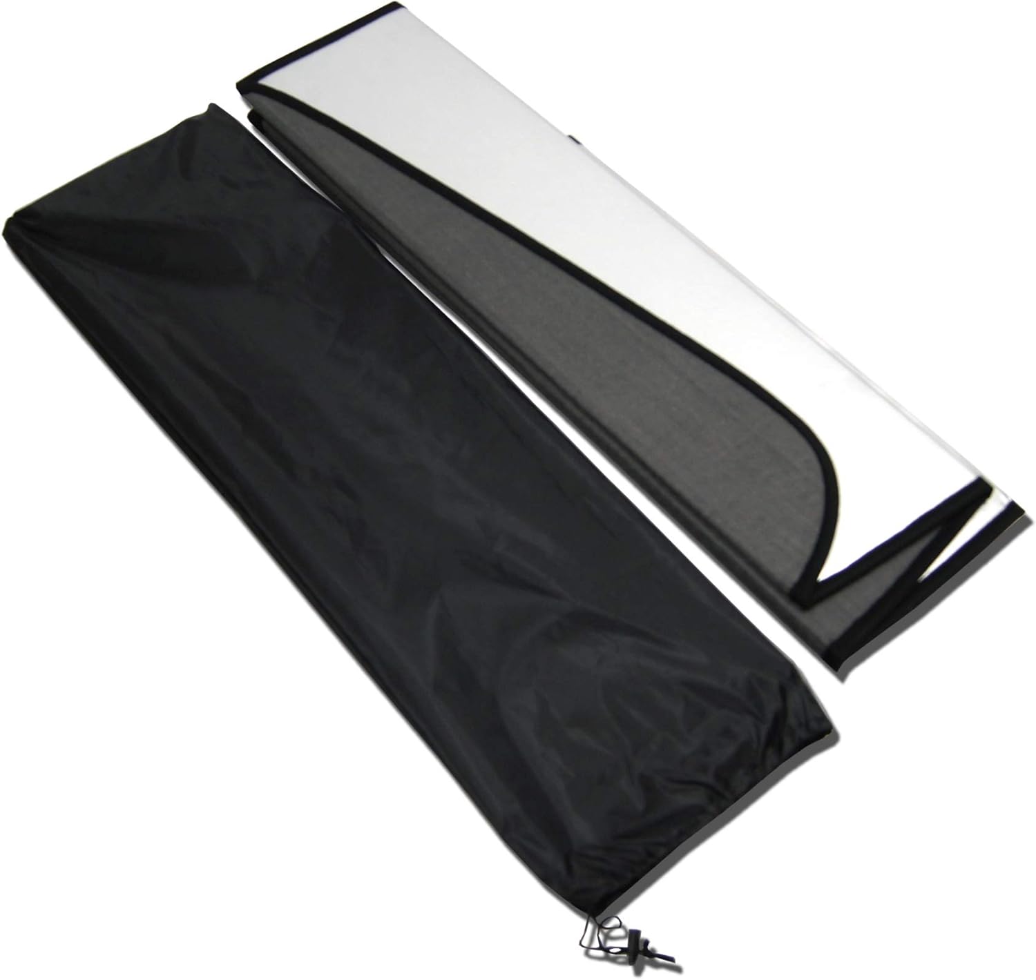 TuningPros SS-220-L – Protector de parasol para parabrisas de automóvil, ajuste personalizado, aspecto cuero sintético y acabado de fieltro gris,