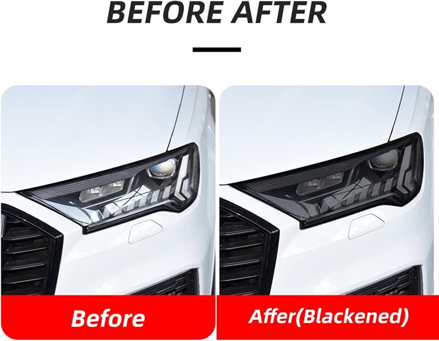 Película protectora de faros delanteros de automóvil para Audi Q74M 2016-2019 Q7 2020-2022, 2 calcomanías transparentes de poliuretano termoplástico