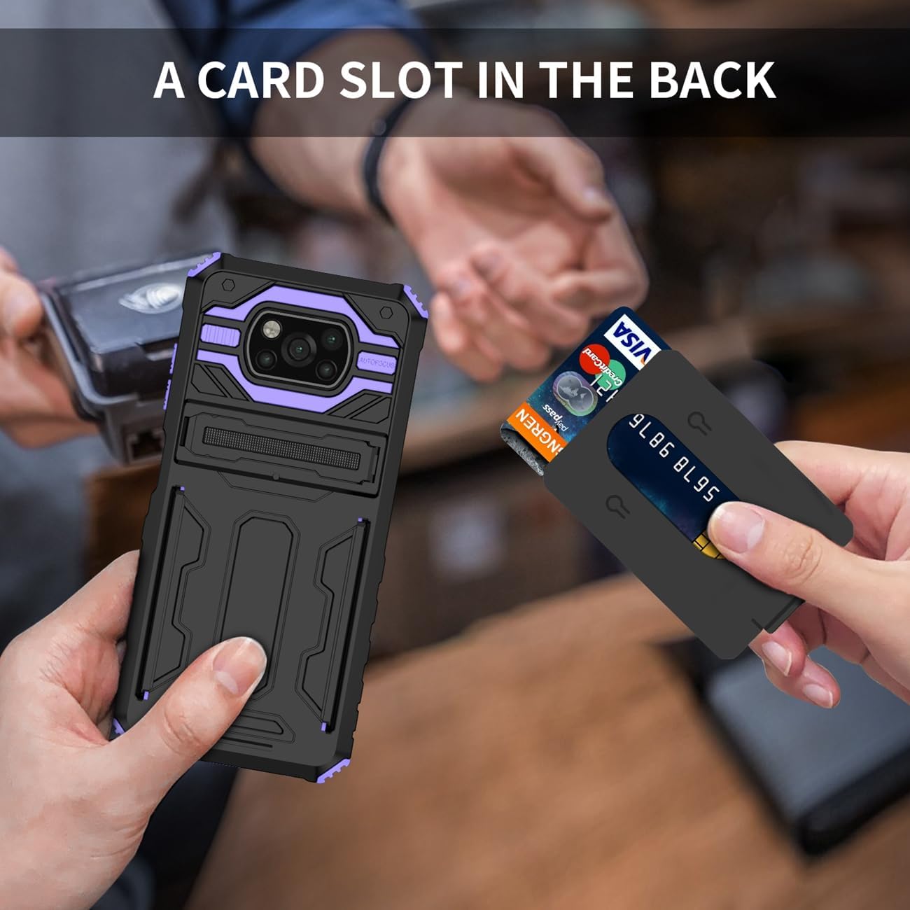 GTBDEKI Funda de teléfono para Xiaomi Poco X3 NFCPoco X3 ProPoco X3 con protector de pantalla, cartera desmontable titular de tarjeta de crédito con