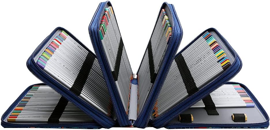 Lbxgap Estuche portátil de colores para lápices Jungle con 252 ranuras de tela Oxford, estuche para lápices con práctico envoltorio portátil,