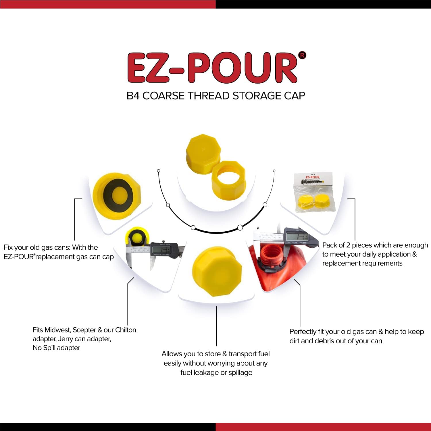 EZ-POUR Kit de tapa base de rosca gruesa  Tapa de base de boquilla de repuesto y boquilla y anclaje de bloque sólido, águila, iglú, medio oeste