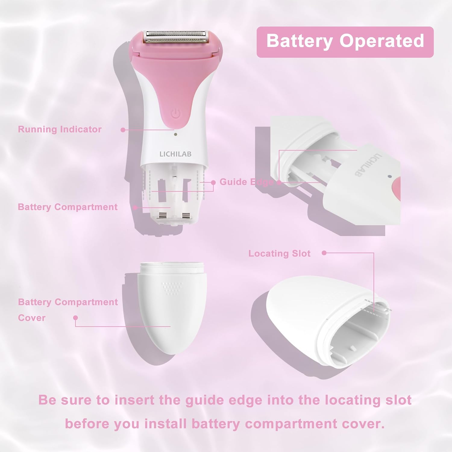 Lichilab Lady Shaver for Pubic Hair,Electric Razor for Women,Electric Shaver,Women’s Wet & Dry Leg Shaver,Cordless Foil Shaver,Bikini