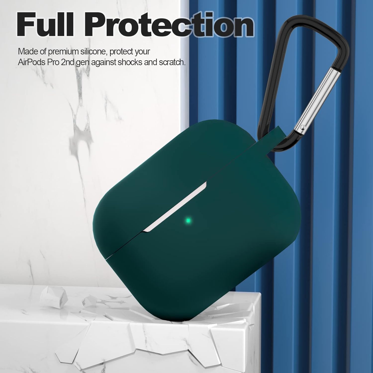 ATUAT Funda para AirPods Pro de 2 generación, accesorios protectores de silicona con llavero para mujeres y hombres para Apple AirPods Pro Gen 2