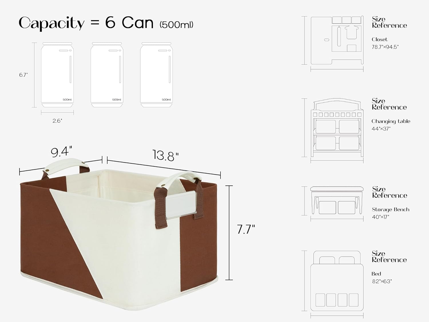 LoforHoney Home Contenedores de almacenamiento plegables con marcos de metal, cestas de almacenamiento de tela para ropa, cestas de estante para