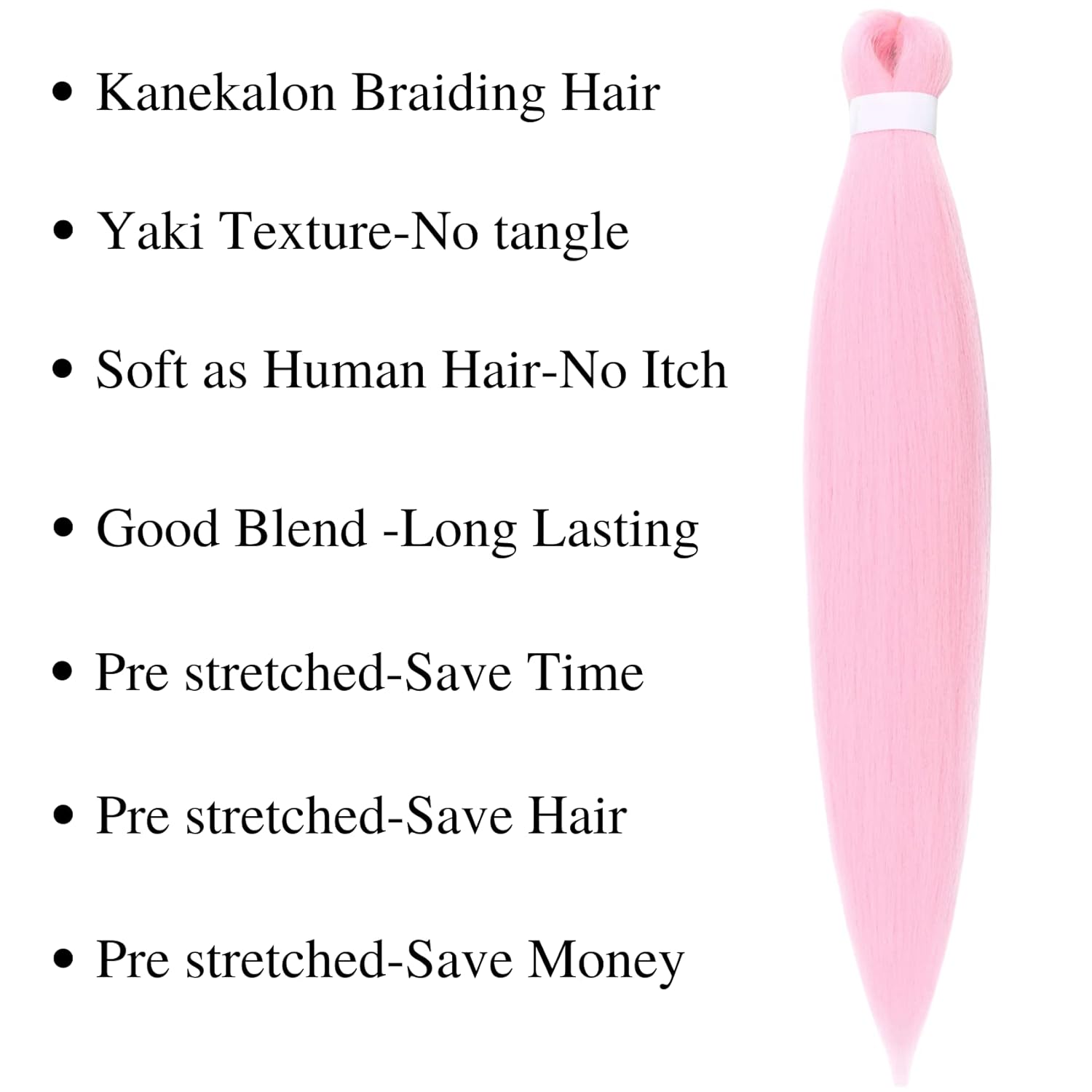 Gozill Cabello trenzado rosa preestirado caja trenzas Kanekalon pelo humano 30 pulgadas