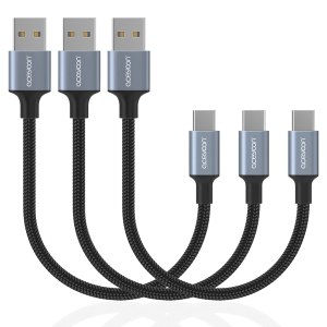 aceyoon Paquete de 3, cable USB C de 0.3 pies trenzado 3A de carga rápida, cable de carga tipo C compatible con Galaxy S8 S9 S10 S20 S21, Samsung aceyoon Paquete de 3, cable USB C de 0.3 pies trenzado 3A de carga rápida, cable de carga tipo C compatible con Galaxy S8 S9 S10 S20 S21, Samsung