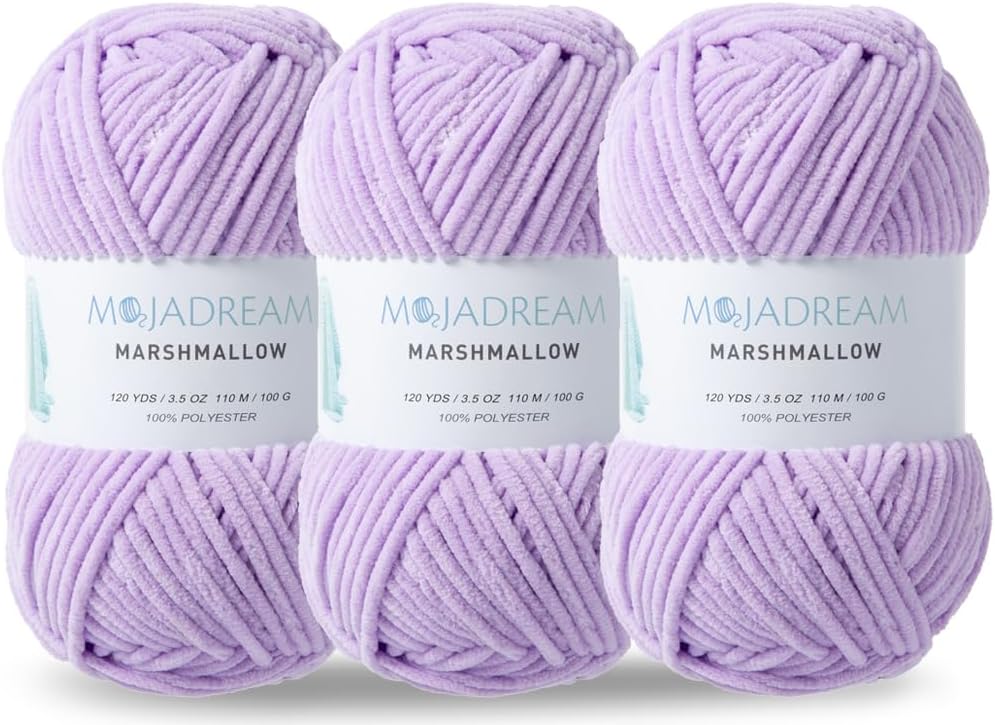Hilo de felpilla para mantas Amigurumi hilo de terciopelo suave para bebé, hilo voluminoso para tejer y hacer ganchillo, paquete de 3 unidades de