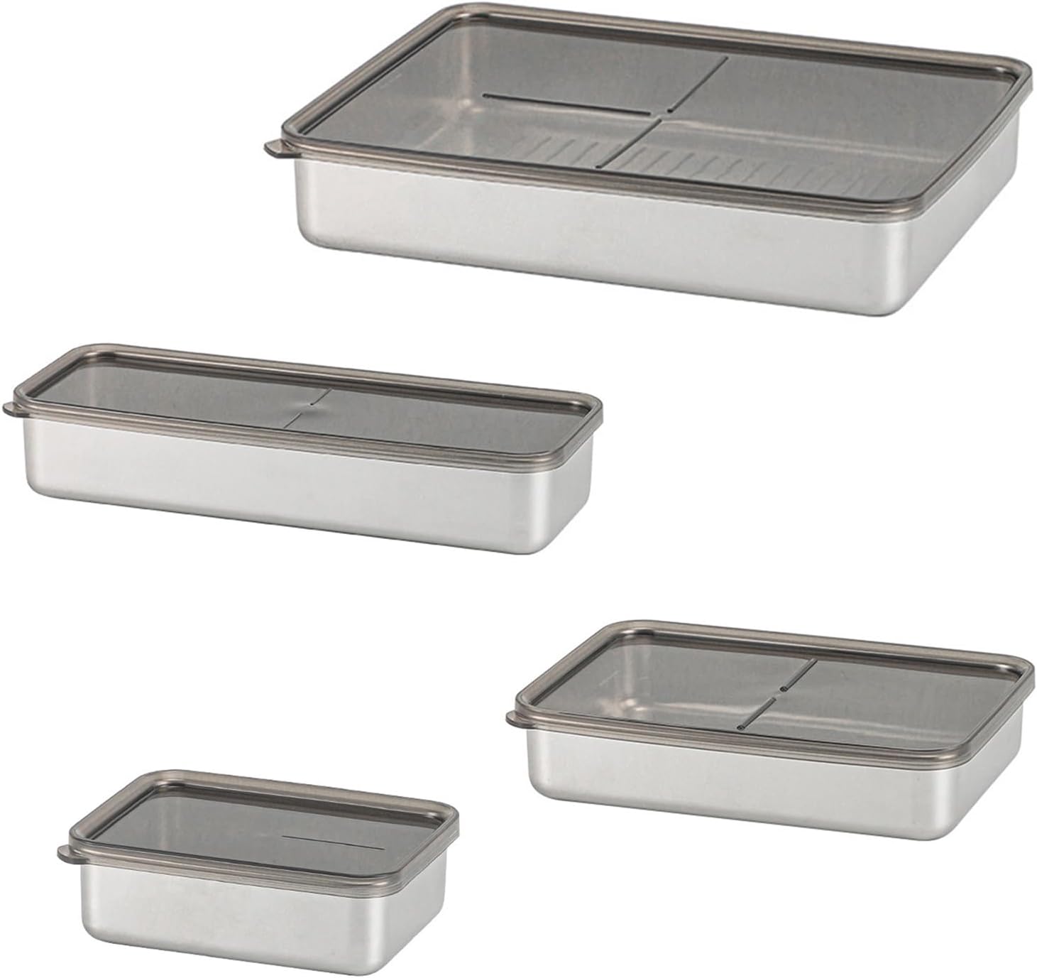 Cajas apilables de preparación de comidas, contenedor de alimentos de acero inoxidable con tapas de sellado, caja de almuerzo reutilizable de Bentos