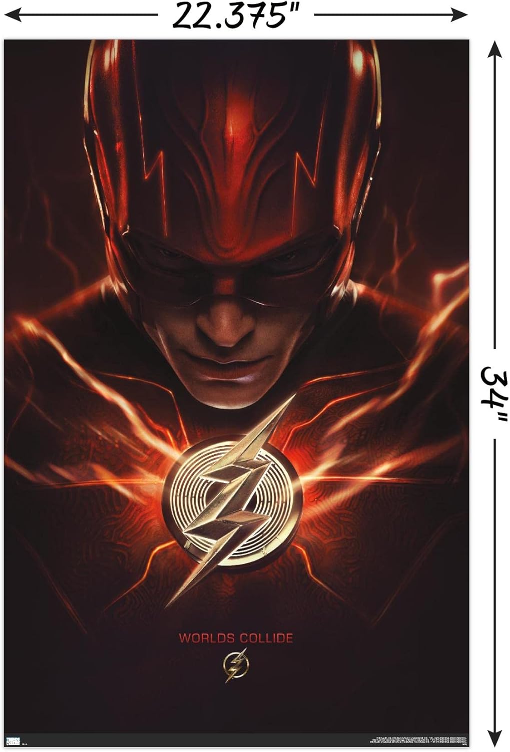 Trends International DC Comics Movie The Flash – Póster de pared de una hoja, 22.37 x 34.00 pulgadas, paquete de póster y clip