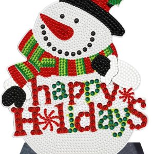 Orgone Kit de adornos de escritorio de pintura de diamante de muñeco de nieve de Navidad, decoración de mesa, arte de mosaico, decoración de mesa Orgone Kit de adornos de escritorio de pintura de diamante de muñeco de nieve de Navidad, decoración de mesa, arte de mosaico, decoración de mesa