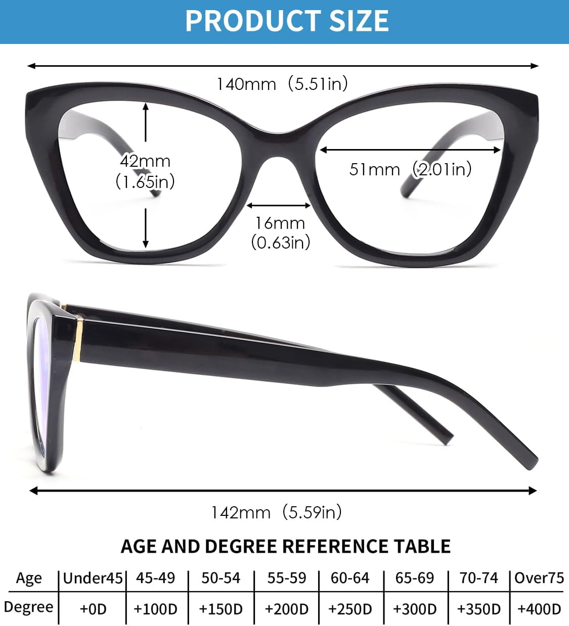 JM Paquete de 3 lentes de lectura de ojo de gato de gran tamaño para mujer, estilo Oprah moderno con bloqueo de luz azul