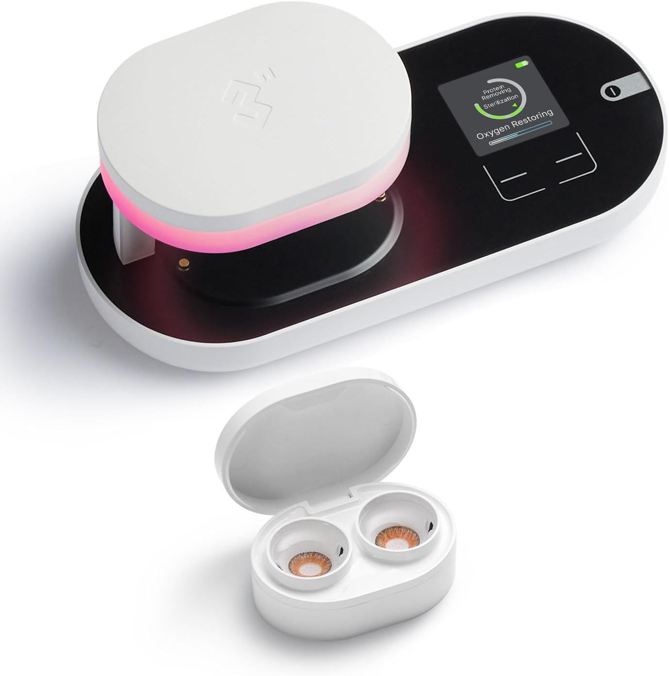 3N Limpiador de lentes de contacto ReO2, tecnología de electroforesis, aprobación FDA 510K, con espejo y pinzas, limpieza profunda diaria