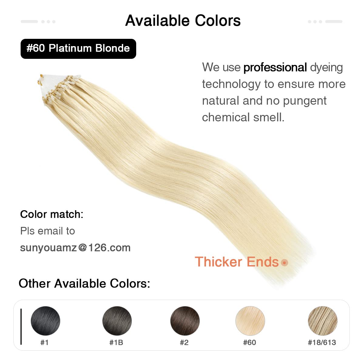 SUYYA Micro Links – Extensiones de cabello humano de color rubio platino, micro bucle, extensiones de cabello humano lacio, 50 hebras, 1.41