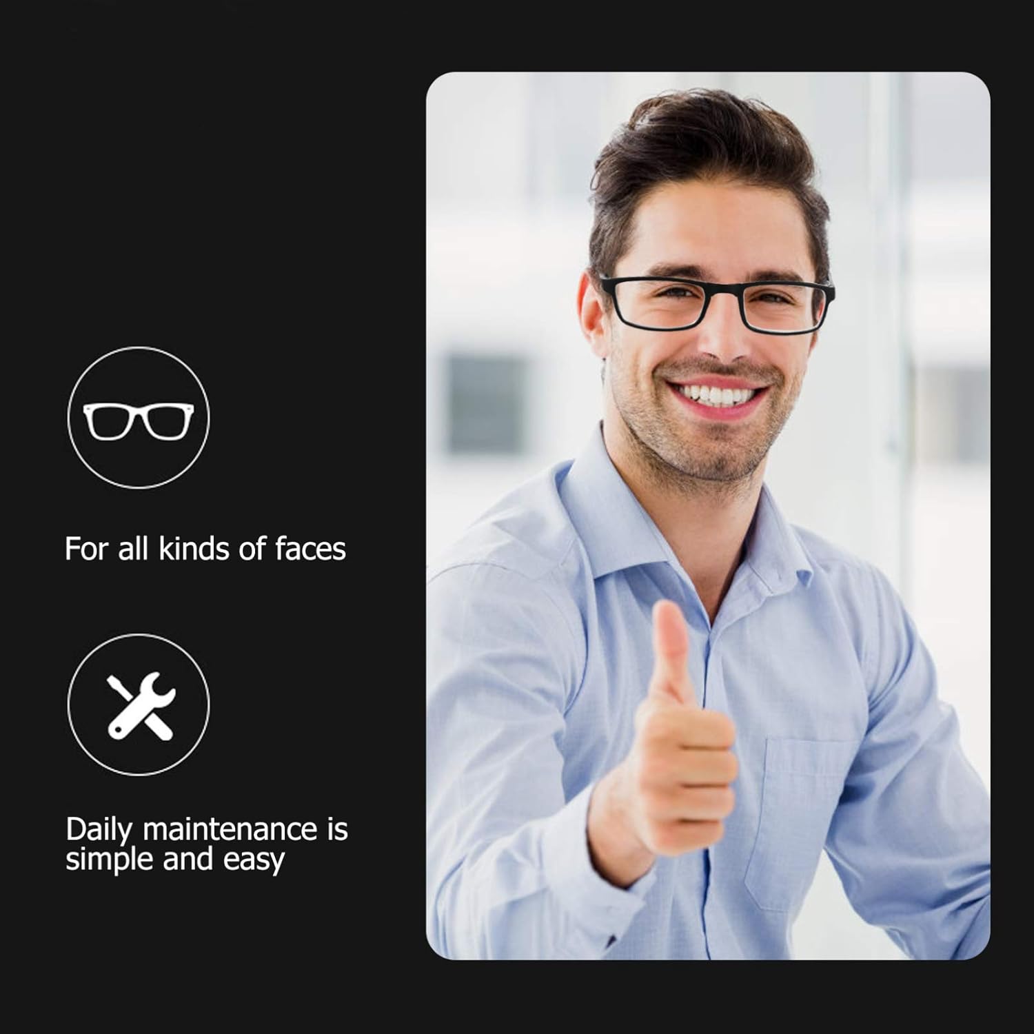 EXCEART – 1.0 gafas de miopía plegables gafas de lectura negras gafas de larga distancia con estuche portátil
